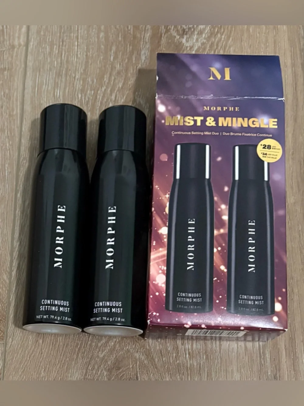 MORPHE MIST & MINGLE CONTINUOUS SETTING MIST DUO 2.8 OZ. EACH NEW NIB